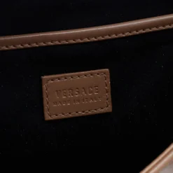 Versace Dark Beige Leather Small Medusa Medallion Tote For Women -Versace Official Website luxury women versace used handbags p683376 008