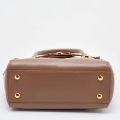 Versace Dark Beige Leather Small Medusa Medallion Tote For Women -Versace Official Website luxury women versace used handbags p683376 010