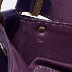 Versace Purple Embossed Leather Hobo For Women -Versace Official Website luxury women versace used handbags p683745 002