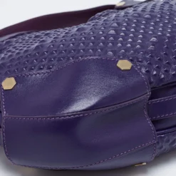 Versace Purple Embossed Leather Hobo For Women -Versace Official Website luxury women versace used handbags p683745 006