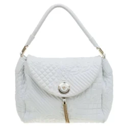Versace Off White Leather Talia Vanitas Shoulder Bag For Women
