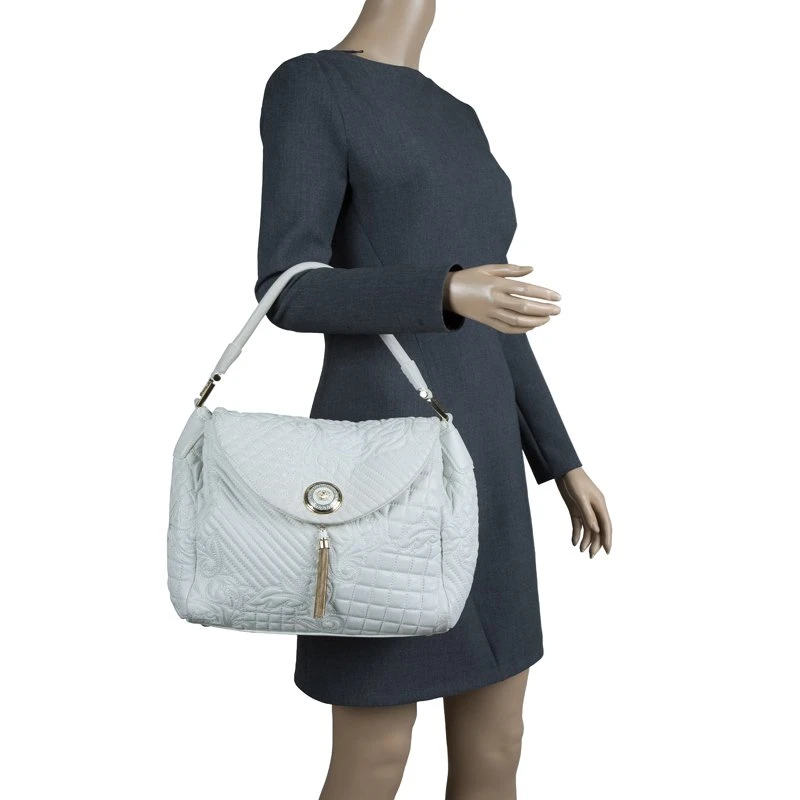 Versace Off White Leather Talia Vanitas Shoulder Bag For Women 2 Versace Off White Leather Talia Vanitas Shoulder Bag For Women - Image 2