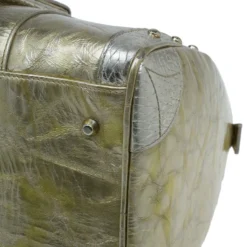 Versace Metallic Gold Leather Large Snap Out Of It Boston For Women -Versace Official Website luxury women versace used handbags p8340 007