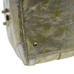 Versace Metallic Gold Leather Large Snap Out Of It Boston For Women -Versace Official Website luxury women versace used handbags p8340 008