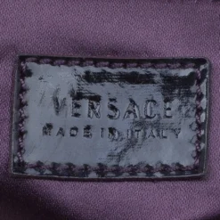 Versace Purple Patent Leather Vanite Tote For Women -Versace Official Website luxury women versace used handbags p87529 007