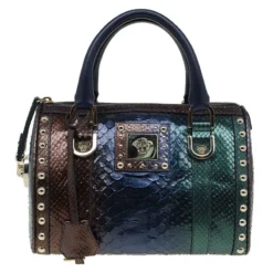 Versace Multicolor Ombre Python Madonna Bowler Bag For Women