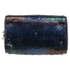 Versace Multicolor Ombre Python Madonna Bowler Bag For Women -Versace Official Website luxury women versace used handbags p89034 005