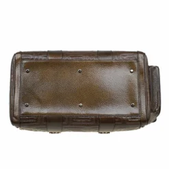 Versace Brown Quilted Patent Leather Snap Out Of It Satchel For Women -Versace Official Website luxury women versace used handbags p90459 006