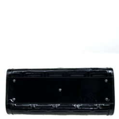 Versace Couture Black Quilted Patent Leather Shoulder Bag For Women -Versace Official Website luxury women versace used handbags p91018 006