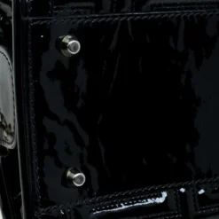 Versace Couture Black Quilted Patent Leather Shoulder Bag For Women -Versace Official Website luxury women versace used handbags p91018 010