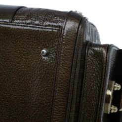 Versace Bronze Quilted Snap Out Of It Satchel For Women -Versace Official Website luxury women versace used handbags p9346 012