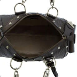 Versace Bronze Quilted Snap Out Of It Satchel For Women -Versace Official Website luxury women versace used handbags p9346 016