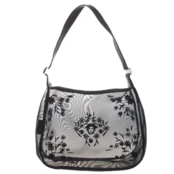 Versace Black Mesh Vintage Shoulder Bag For Women