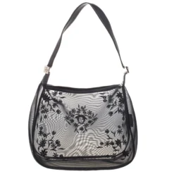Versace Black Mesh Vintage Shoulder Bag For Women -Versace Official Website luxury women versace used handbags p97807 004