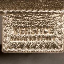 Versace Gold Leather Studded Frame Satchel For Women -Versace Official Website luxury women versace used handbags p98603 008
