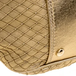 Versace Gold Leather Studded Frame Satchel For Women -Versace Official Website luxury women versace used handbags p98603 010