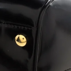 Versace Black Patent Leather Zip Detail Satchel For Women -Versace Official Website luxury women versace used handbags p99691 012