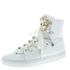 Versace White Leather Medusa High Top Sneakers Size 39 For Women