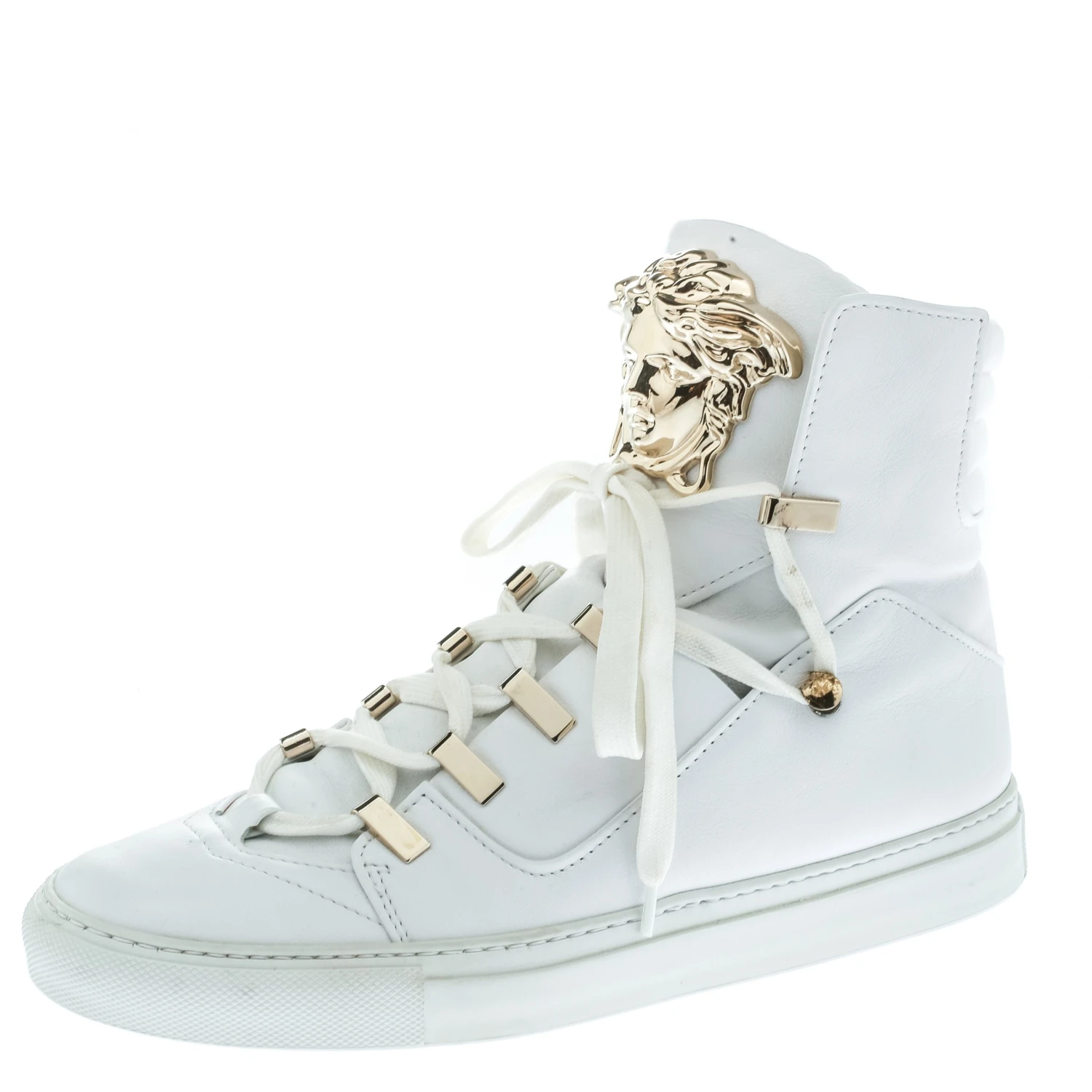 Versace White Leather Medusa High Top Sneakers Size 39 For Women 1 Versace White Leather Medusa High Top Sneakers Size 39 For Women
