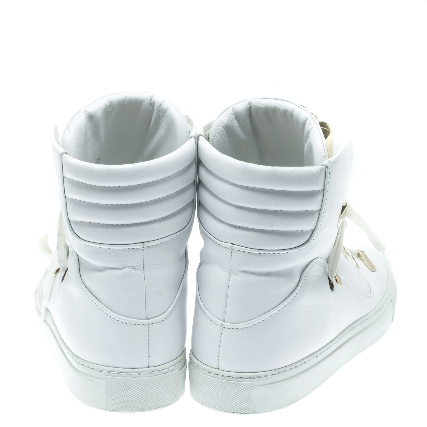 Versace White Leather Medusa High Top Sneakers Size 39 For Women 5 Versace White Leather Medusa High Top Sneakers Size 39 For Women - Image 5