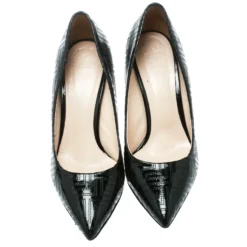 Versace Black Patent Leather Leather Pointed Toe Pumps Size 39 For Women -Versace Official Website luxury women versace used shoes p178427 003