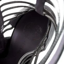 Versace Metallic Silver Leather Pointed Toe Cage Pumps Size 40 For Women -Versace Official Website luxury women versace used shoes p195909 002