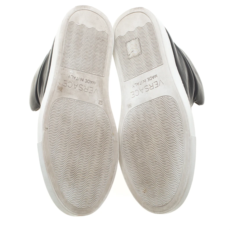 Versace Black Leather Medusa High Top Sneakers Size 38 For Women 6 Versace Black Leather Medusa High Top Sneakers Size 38 For Women - Image 6