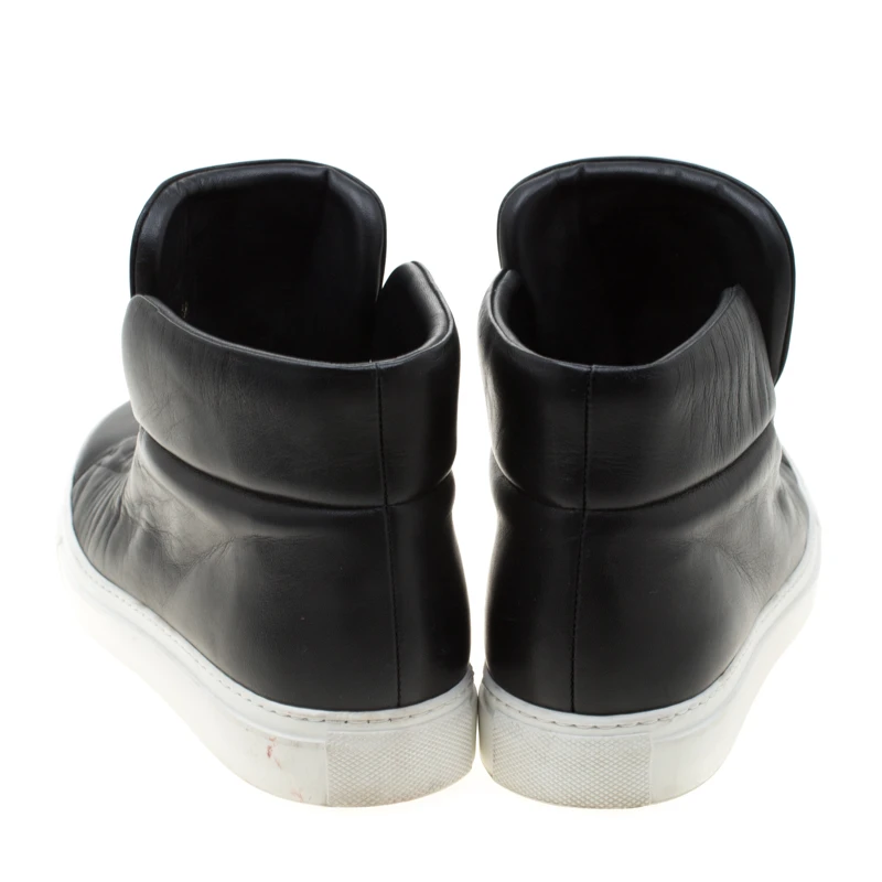 Versace Black Leather Medusa High Top Sneakers Size 38 For Women 5 Versace Black Leather Medusa High Top Sneakers Size 38 For Women - Image 5