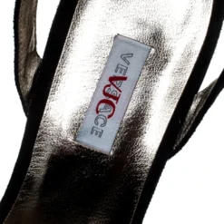 Versace Black Suede And Leather Open Toe Platform Ankle Strap Sandals Size 38 For Women -Versace Official Website luxury women versace used shoes p233735 002