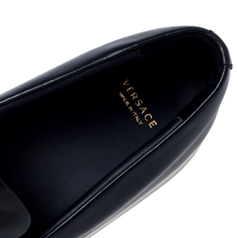 Versace Black Leather Palazzo Medusa Slip-On Sneakers Size 40 For Women 7 Versace Black Leather Palazzo Medusa Slip-On Sneakers Size 40 For Women - Image 7