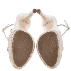 Versace White Python T Ankle Strap Sandals Size 36 For Women -Versace Official Website luxury women versace used shoes p241540 005