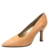 Versace Beige Suede Pointed Toe Pumps Size 38.5 For Women