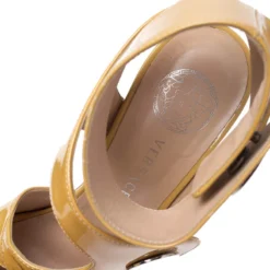 Versace Mustard Patent Leather Cutout Open Toe Ankle Cuff Sandals Size 37.5 For Women 14 Versace Mustard Patent Leather Cutout Open Toe Ankle Cuff Sandals Size 37.5 For Women -Versace Official Website luxury women versace used shoes p253369 001