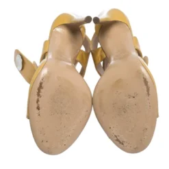 Versace Mustard Patent Leather Cutout Open Toe Ankle Cuff Sandals Size 37.5 For Women 13 Versace Mustard Patent Leather Cutout Open Toe Ankle Cuff Sandals Size 37.5 For Women -Versace Official Website luxury women versace used shoes p253369 1588240283 010