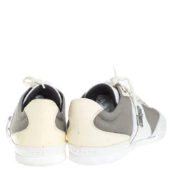 Versace Multicolor Mesh, Leather And Patent Leather Medusa Logo Low Top Sneaker Size 40.5 For Women -Versace Official Website luxury women versace used shoes p259515 003