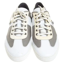 Versace Multicolor Mesh, Leather And Patent Leather Medusa Logo Low Top Sneaker Size 40.5 For Women -Versace Official Website luxury women versace used shoes p259515 004