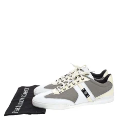 Versace Multicolor Mesh, Leather And Patent Leather Medusa Logo Low Top Sneaker Size 40.5 For Women -Versace Official Website luxury women versace used shoes p259515 008