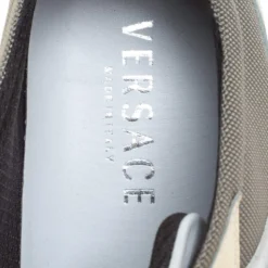 Versace Multicolor Mesh, Leather And Patent Leather Medusa Logo Low Top Sneaker Size 40.5 For Women -Versace Official Website luxury women versace used shoes p259515 009