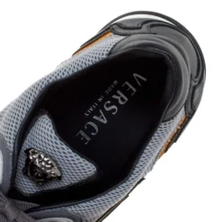 Versace Multicolor Mesh, Leather And Suede Medusa Logo Low Top Sneaker Size 42 For Women -Versace Official Website luxury women versace used shoes p279058 004