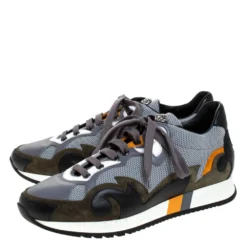 Versace Multicolor Mesh, Leather And Suede Medusa Logo Low Top Sneaker Size 42 For Women -Versace Official Website luxury women versace used shoes p279058 008