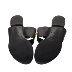 Versace Black Leather Medusa Detail Thong Flats Slides Size 41 For Women -Versace Official Website luxury women versace used shoes p286381 008