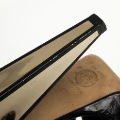 Versace Black Patent Strappy Sandals Size 37 For Women -Versace Official Website luxury women versace used shoes p30595 012