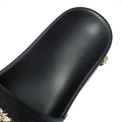 Versace Black Rubber Medusa Flat Slides Size 36 For Women -Versace Official Website luxury women versace used shoes p316942 004