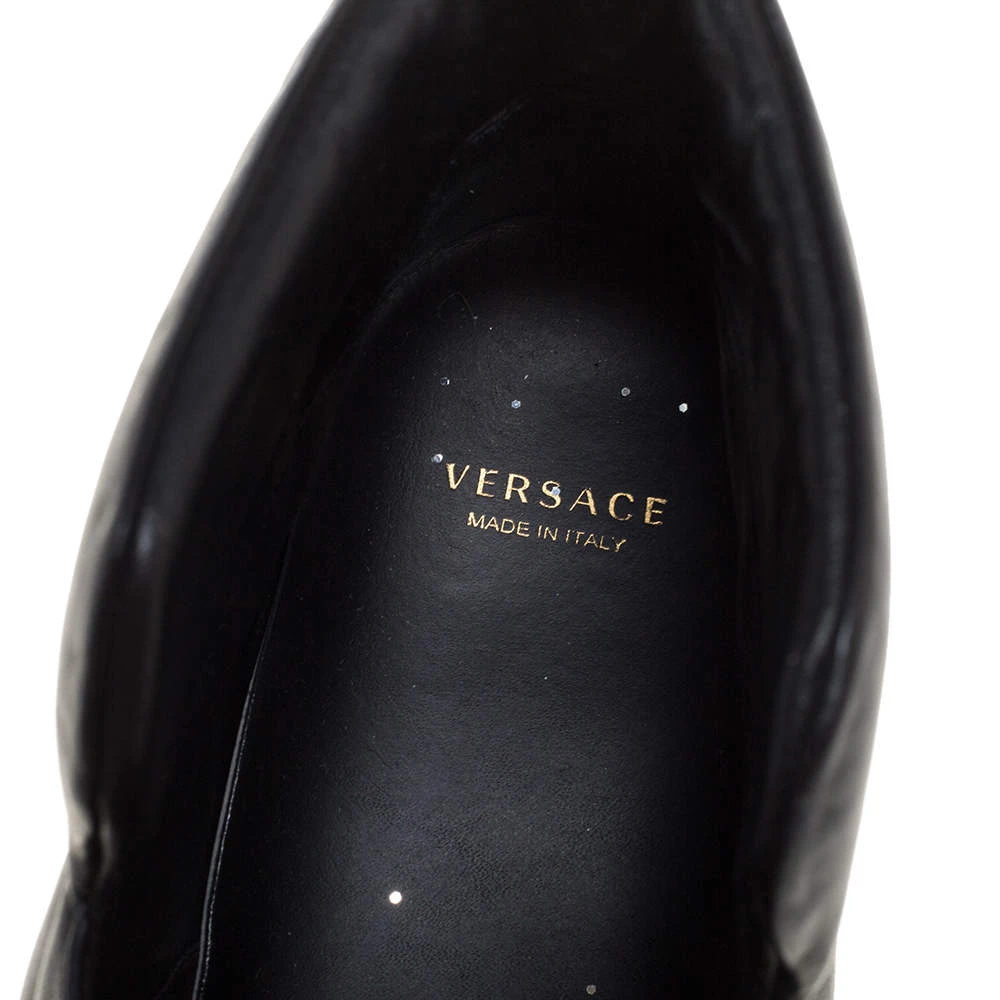 Versace Black Leather Palazzo Medusa High Top Sneakers Size 37 For Women 7 Versace Black Leather Palazzo Medusa High Top Sneakers Size 37 For Women - Image 7