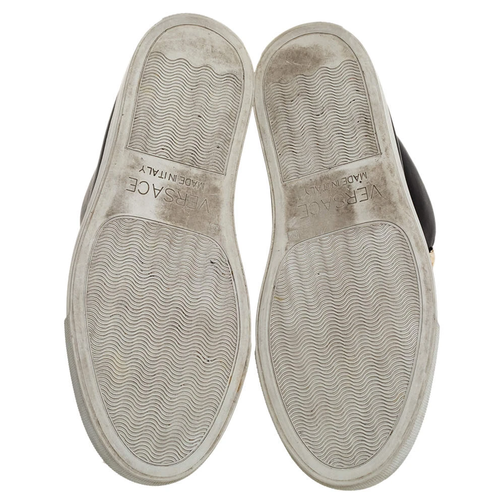 Versace Black Leather Palazzo Medusa High Top Sneakers Size 37 For Women 6 Versace Black Leather Palazzo Medusa High Top Sneakers Size 37 For Women - Image 6