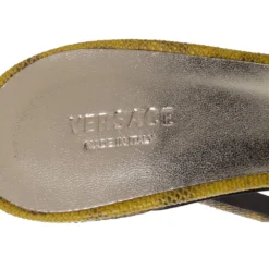 Versace Yellow Lizard Crystal Embellished Slide Sandals Size 38 For Women 14 Versace Yellow Lizard Crystal Embellished Slide Sandals Size 38 For Women -Versace Official Website luxury women versace used shoes p361184 006