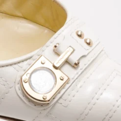 Versace White Patent Leather Pumps Size 40 For Women -Versace Official Website luxury women versace used shoes p37466 007