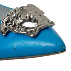 Versace Blue Leather Medusa Pointed Toe Ballet Flats Size 41 For Women 20 Versace Blue Leather Medusa Pointed Toe Ballet Flats Size 41 For Women -Versace Official Website luxury women versace used shoes p390516 009