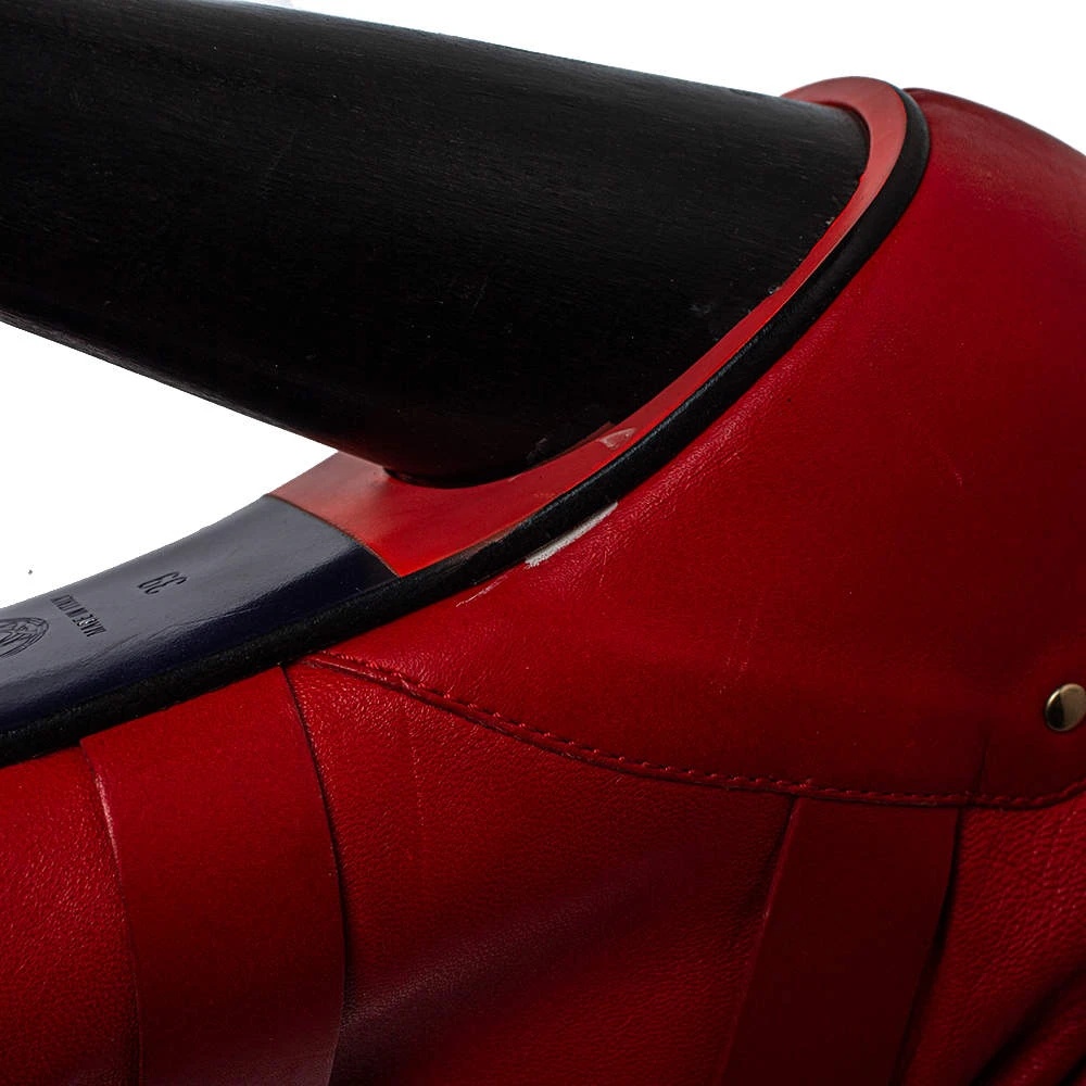 Versace Red Leather Slip On Ankle Boots Size 39 For Women 7 Versace Red Leather Slip On Ankle Boots Size 39 For Women - Image 7