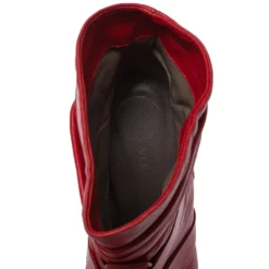 Versace Red Leather Slip On Ankle Boots Size 39 For Women 16 Versace Red Leather Slip On Ankle Boots Size 39 For Women -Versace Official Website luxury women versace used shoes p392355 008